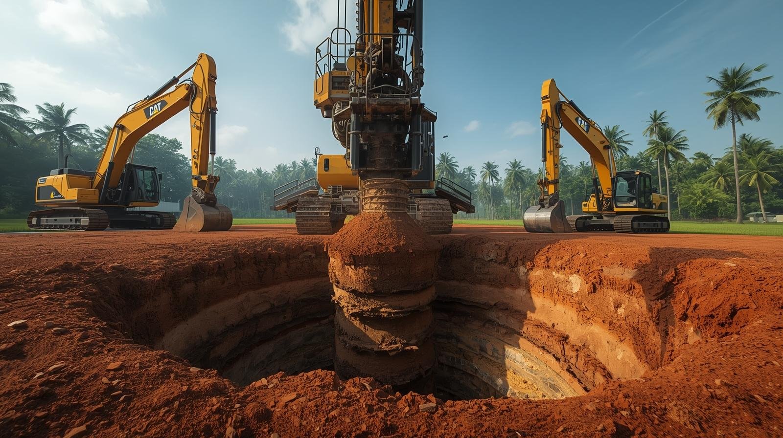 JCB machine for well deepening and excavation